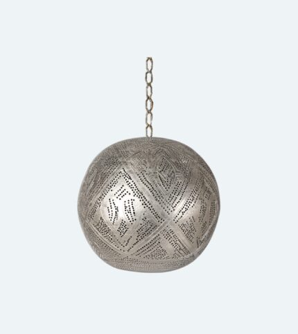 TRIO LUSTRE BOULE ARGENT